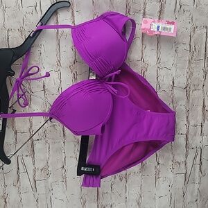 Xhilaration purple bikini 2 piece bathing suit large nwt new